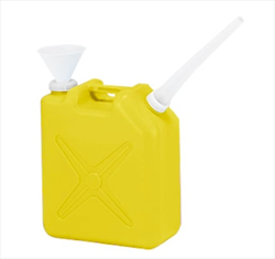 Thùng chứa chất lỏng thu gom chất thải AS ONE 5-085-11 (Loại hình vuông, 20L, màu vàng, có phễu)